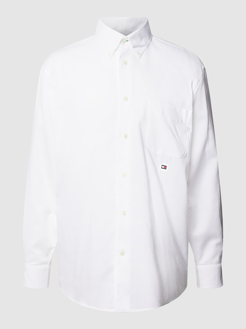 Freizeithemd mit Button-Down-Kragen in weiß