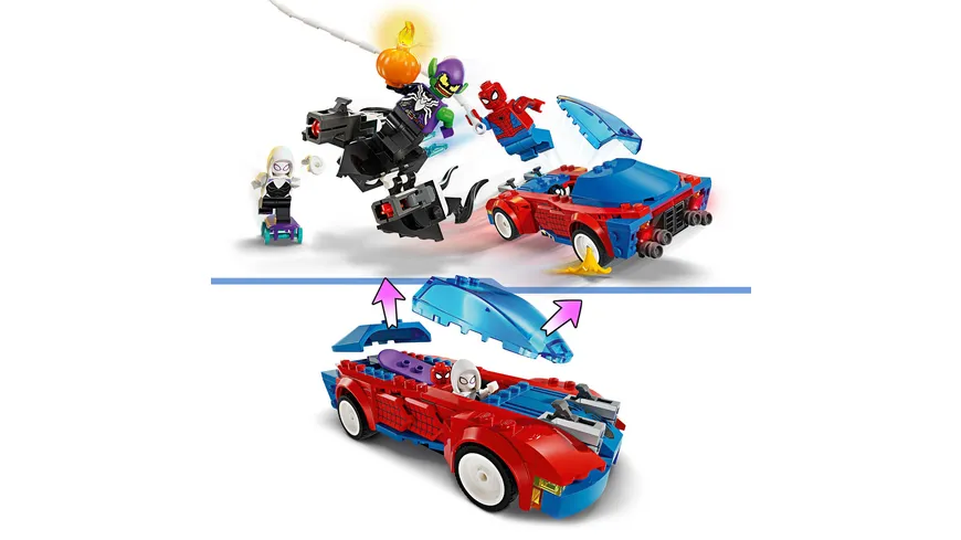 LEGO Marvel 76279 Spider-Mans Rennauto & Venom Green Goblin Spielzeug-Set