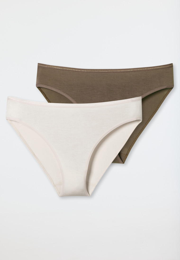 Tai-Slips 2er-Pack beige/ taupe - Modal Essentials