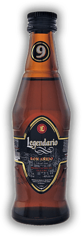 Legendario Ron Anejo 0,05 Liter Legendario Ron Anejo 0,05 Liter Süßlich, fruchtig mit feiner Würze und den typischen Vanille-Aromen. Alter 9 - 0,05	 Liter - Vol 40%