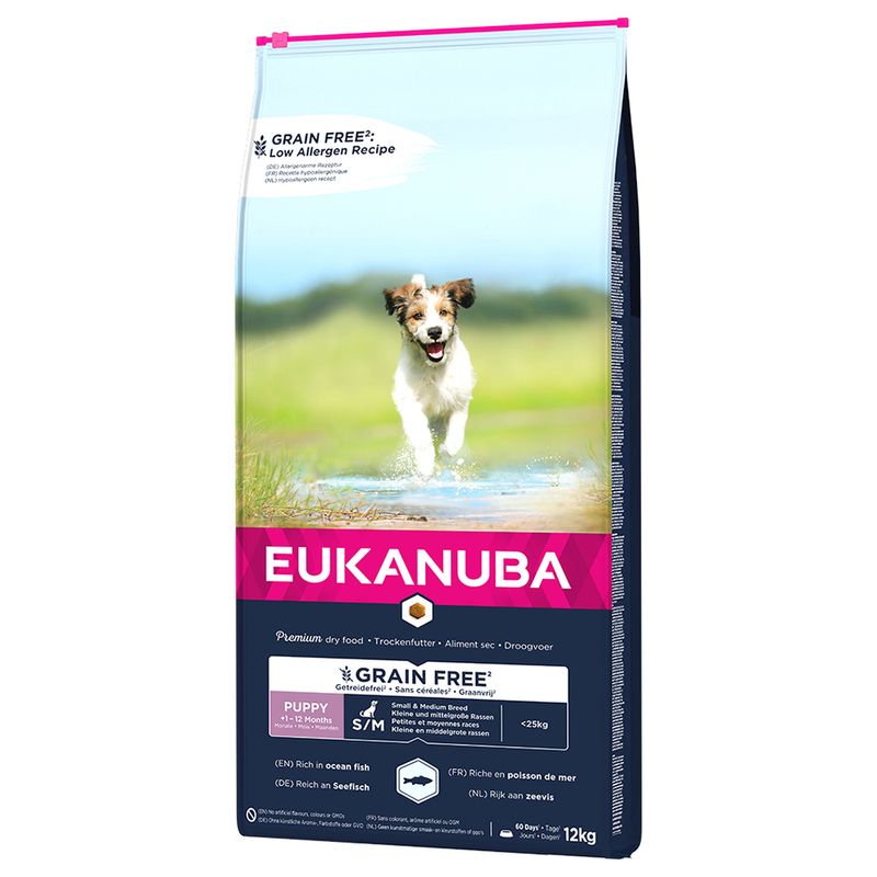 Eukanuba Grain Free Puppy Small / Medium Breed Lachs | bitiba %