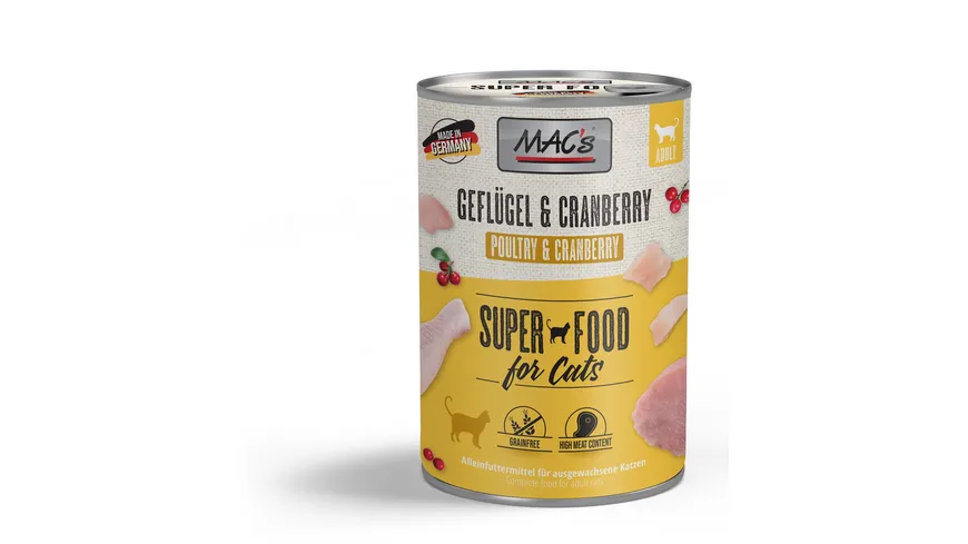 MAC's CAT Katzennassfutter Geflügel & Cranberry 400 g