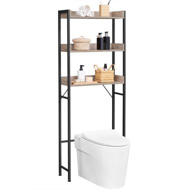 VASAGLE Badregal Toilettenregal, Badezimmerregal, 3 offenen Ablagen