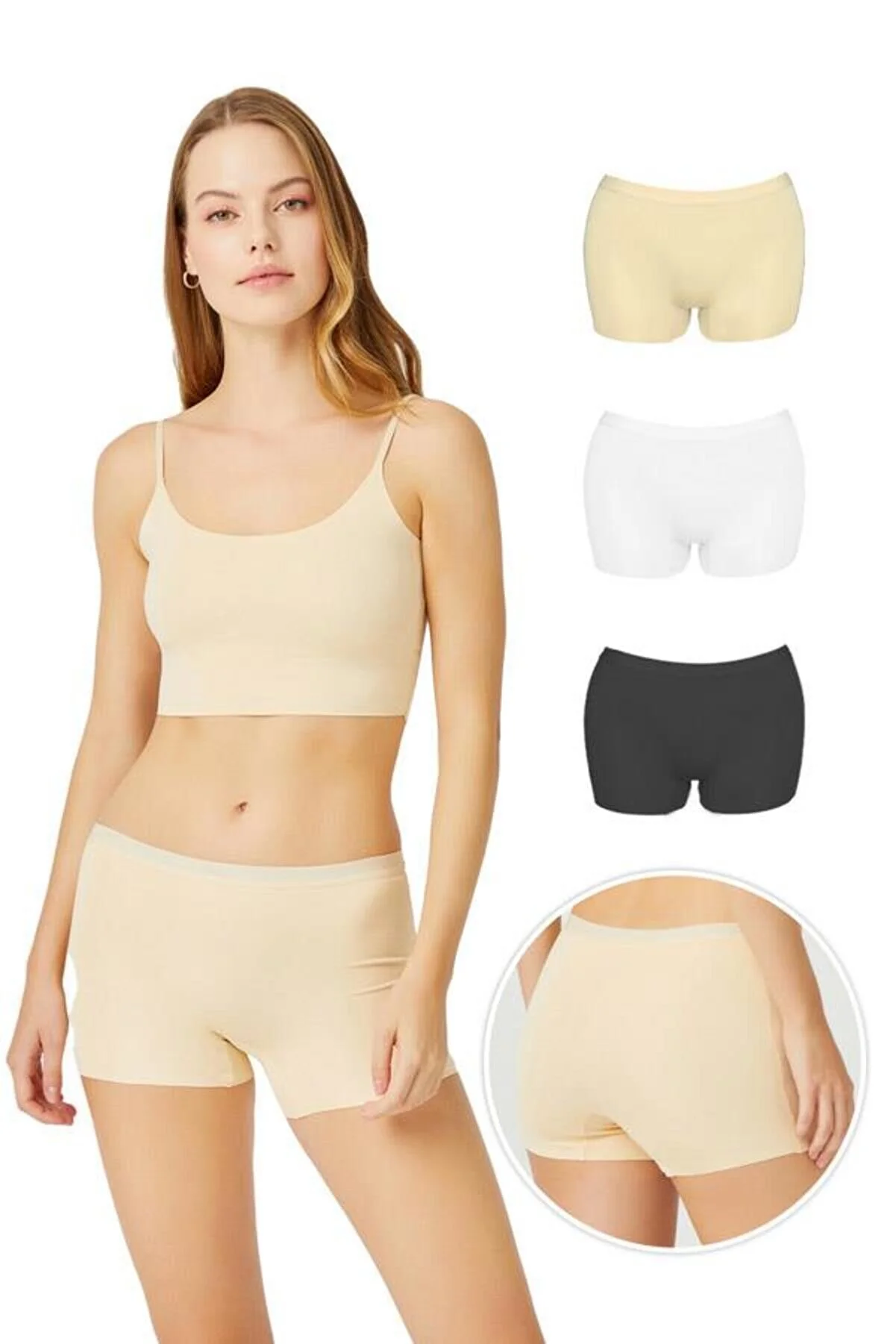 Cottonhill  Basic Laser Cut Nahtlose Damen-Boxershorts im 3er-Pack
