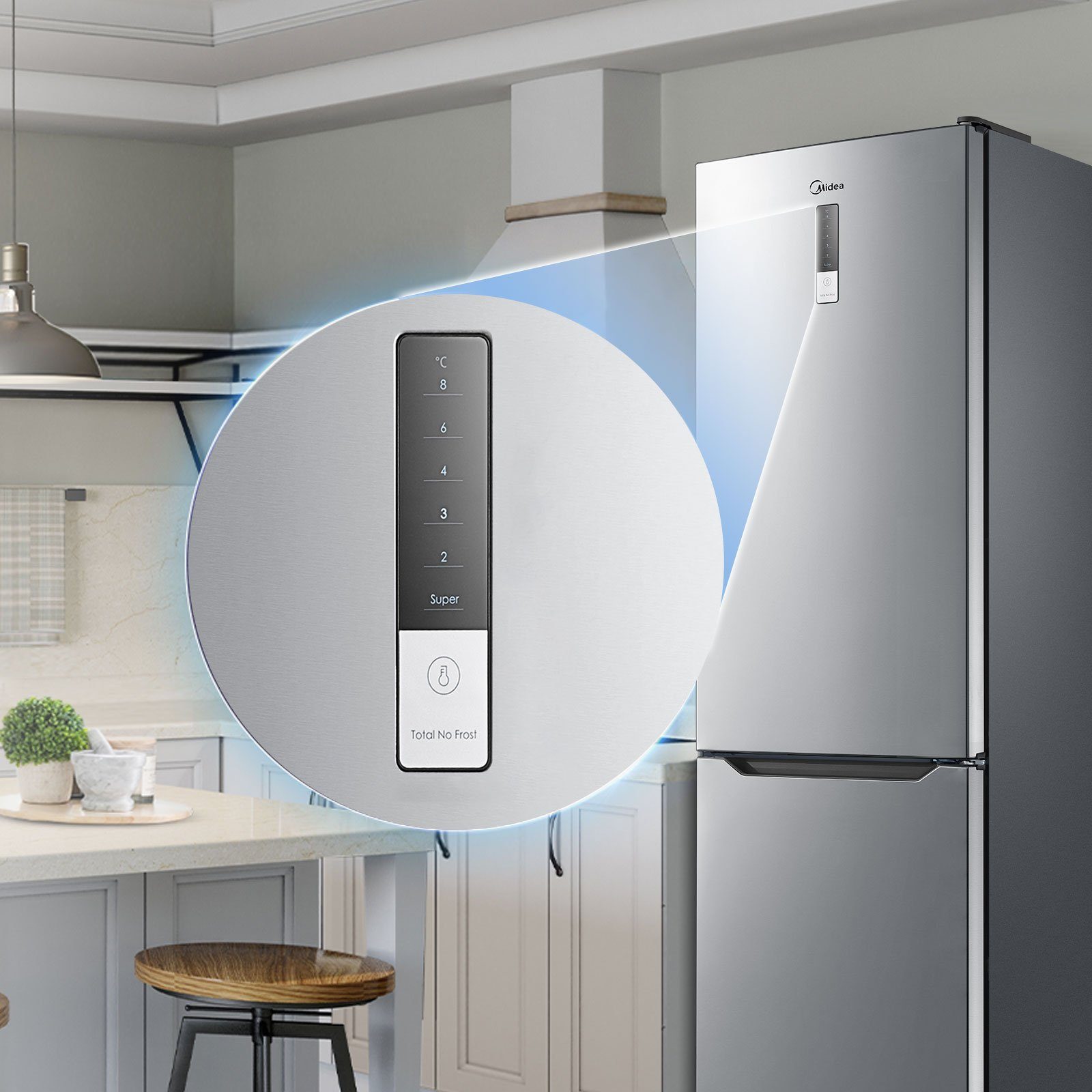 Midea Kühl-/Gefrierkombination MDRB424FGE02OA, 188 cm hoch, 59.5 cm breit