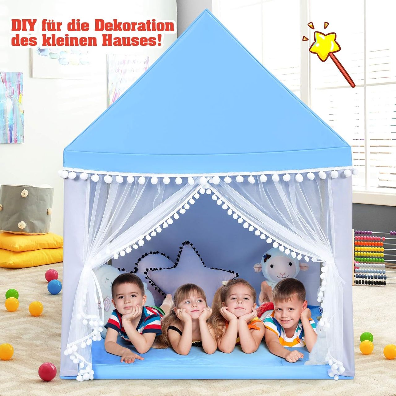 Costway Kinderspielhaus Kinderzelt Spielhaus Prinzess Prinzessin
