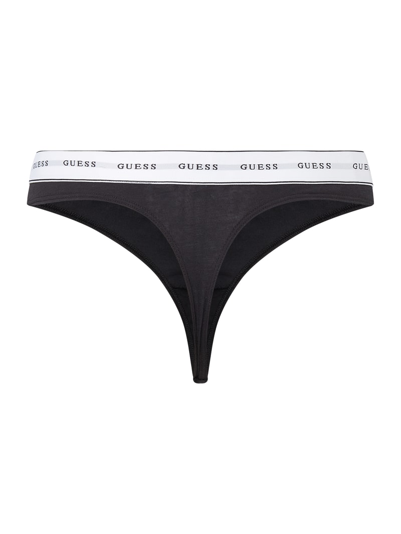 String mit Logo-Bund in schwarz