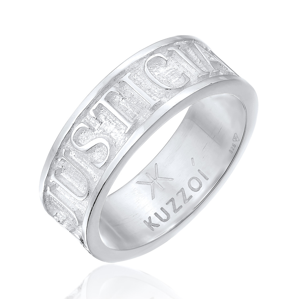 KUZZOI KUZZOI Bague Hommes ruban écriture massive en argent sterling 925 Bague