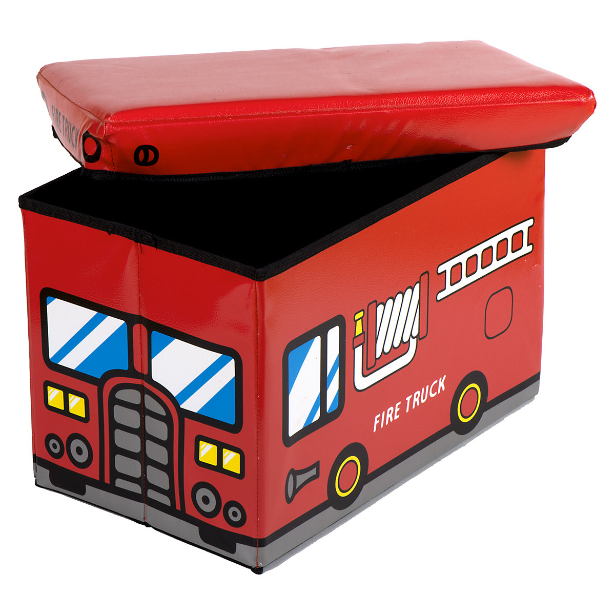 Aufbewahrungsbox mit Deckel faltbar Sitzhocker und Polsterung Spielzeugkiste 46L Aufbewahrungsboxen