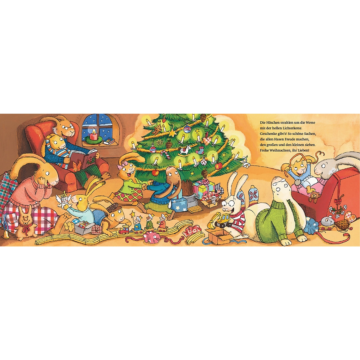 Wenn sieben weihnachtliche Hasen fröhlich um die Tanne rasen