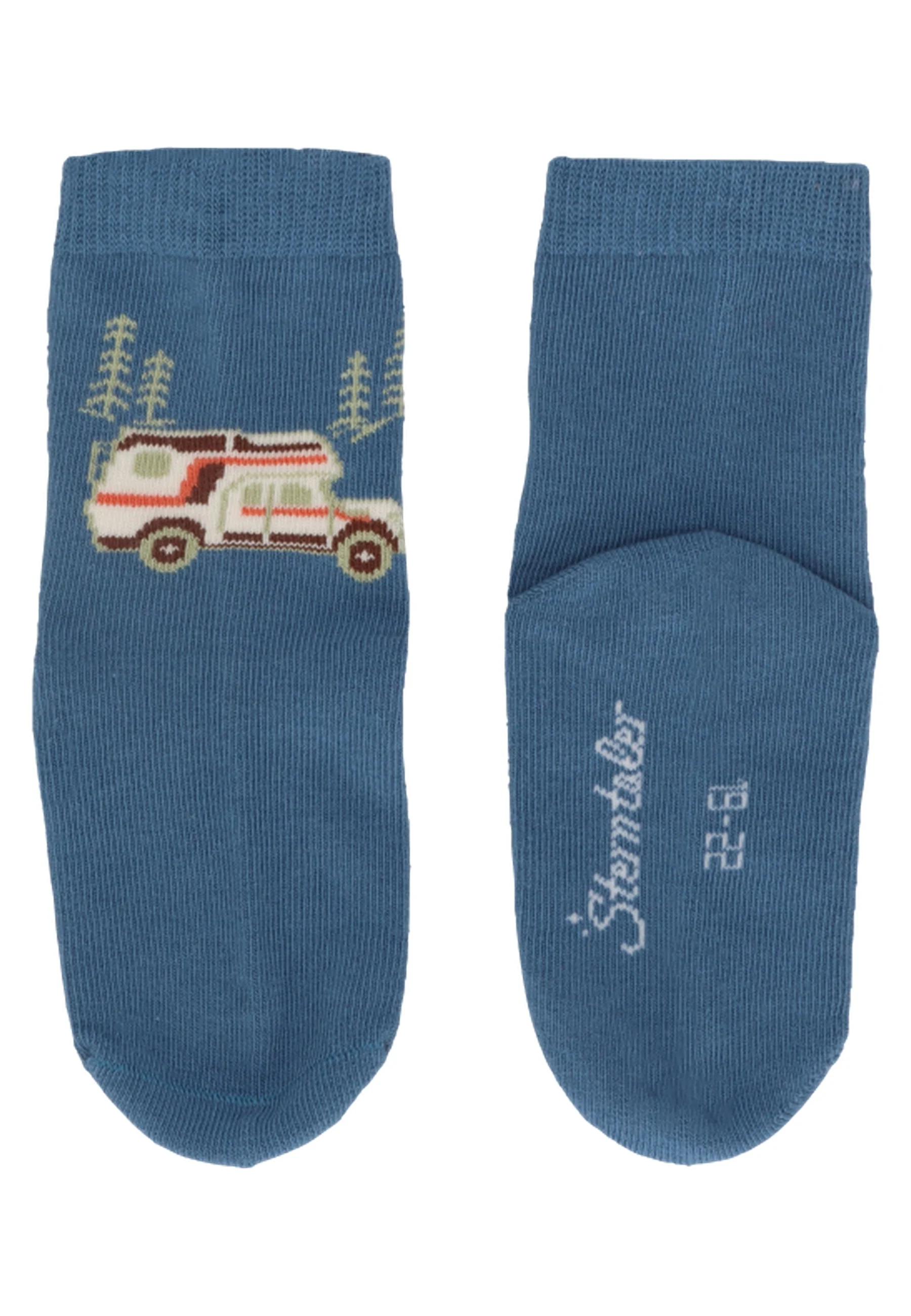 Socken im 3er Pack mit Motiv Camping in versch. Farben