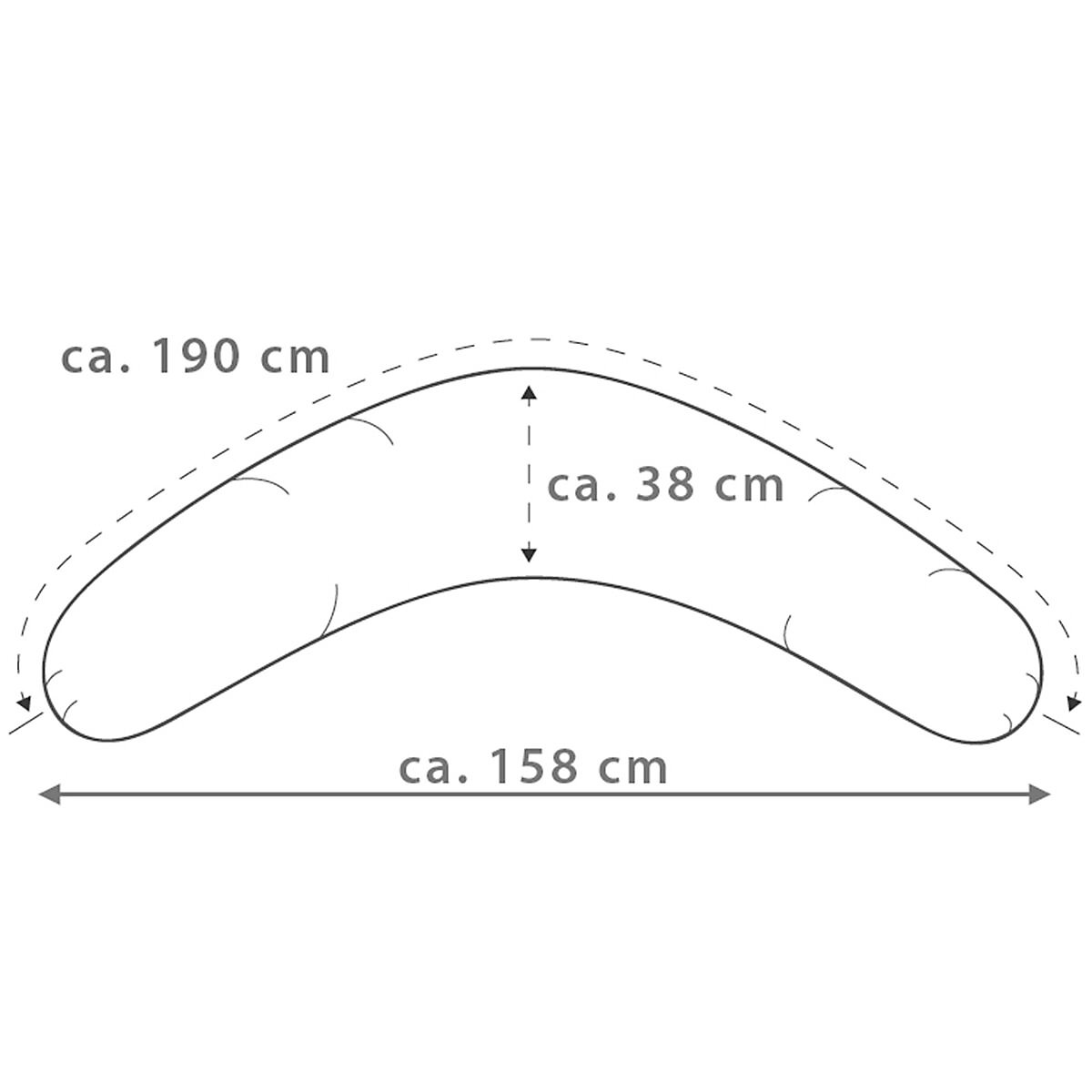 Ersatzbezug für das Original Theraline Stillkissen, 190 x 38 cm, Dessin 33 "Punkte grau"