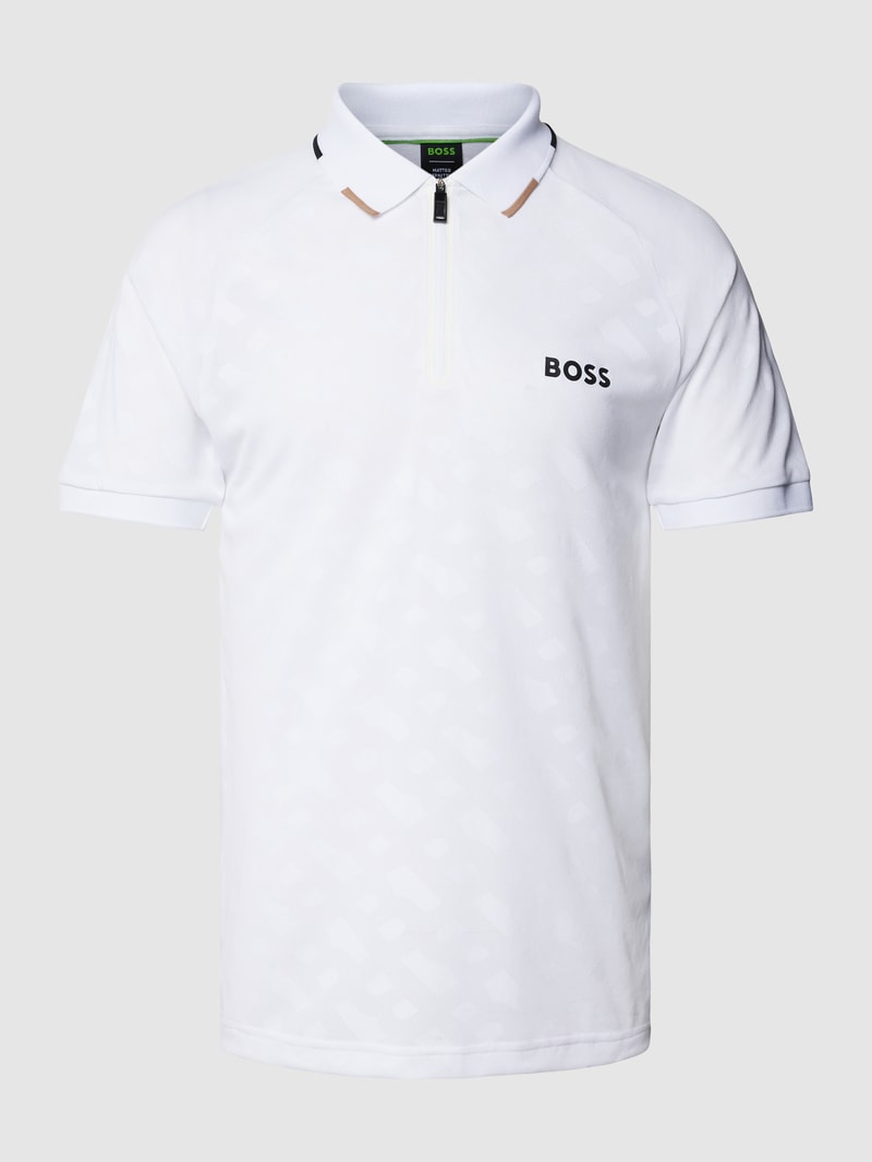 Poloshirt mit Label-Detail Modell 'Philix' in weiß