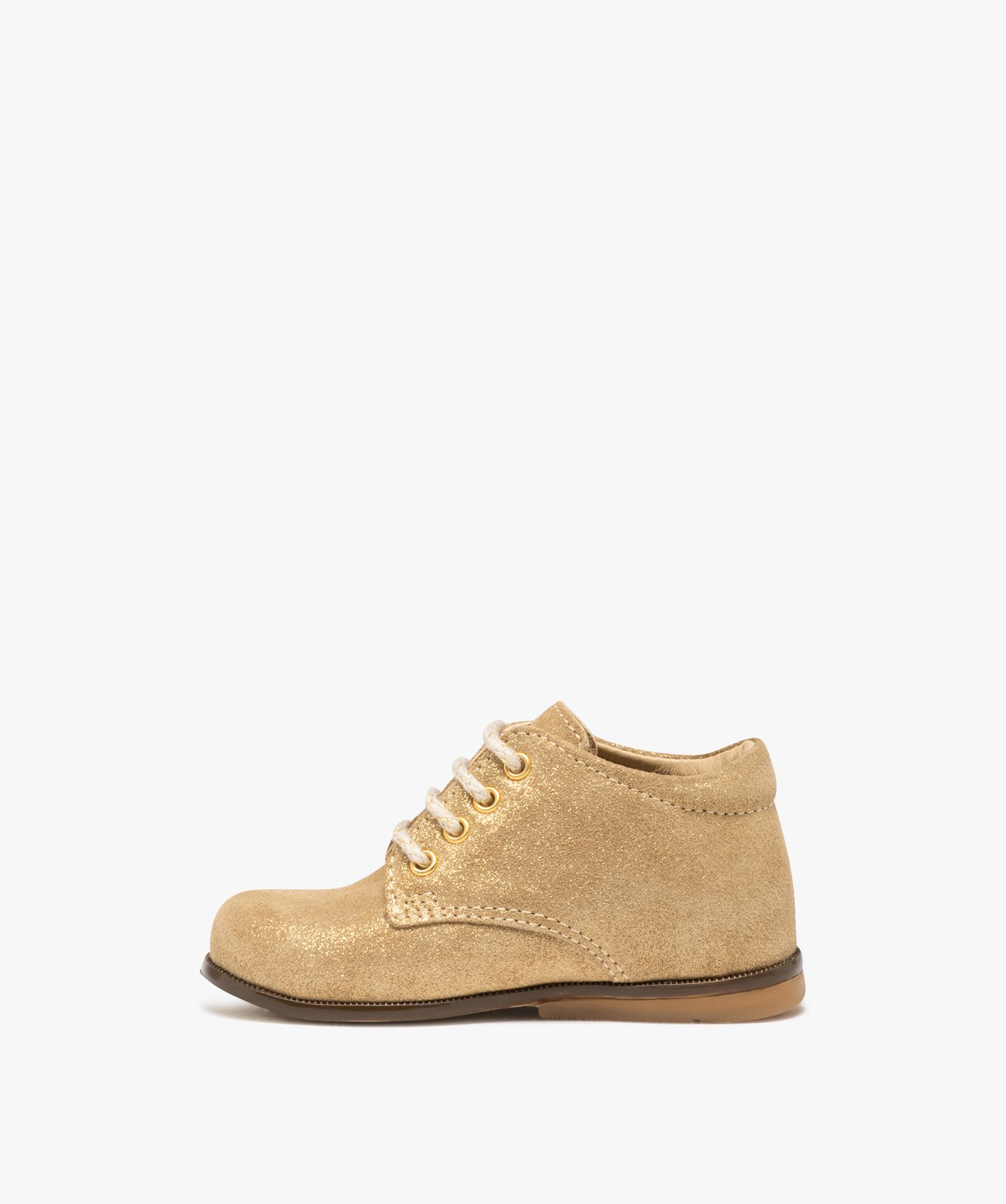 Chaussures premiers pas bébé fille en cuir uni à paillett... or | GEMO