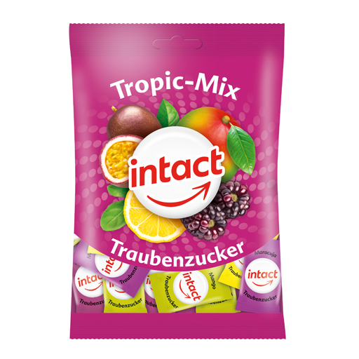 INTACT Traubenzucker Beutel Tropic-Mix  75 g  Bonbons
