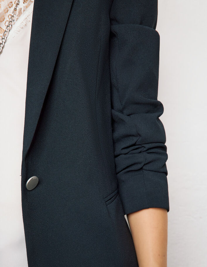 Veste tailleur en crêpe coloris noir femme