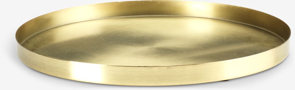 Plateau décoratif FRITS Ø30xH2cm, couleur laiton