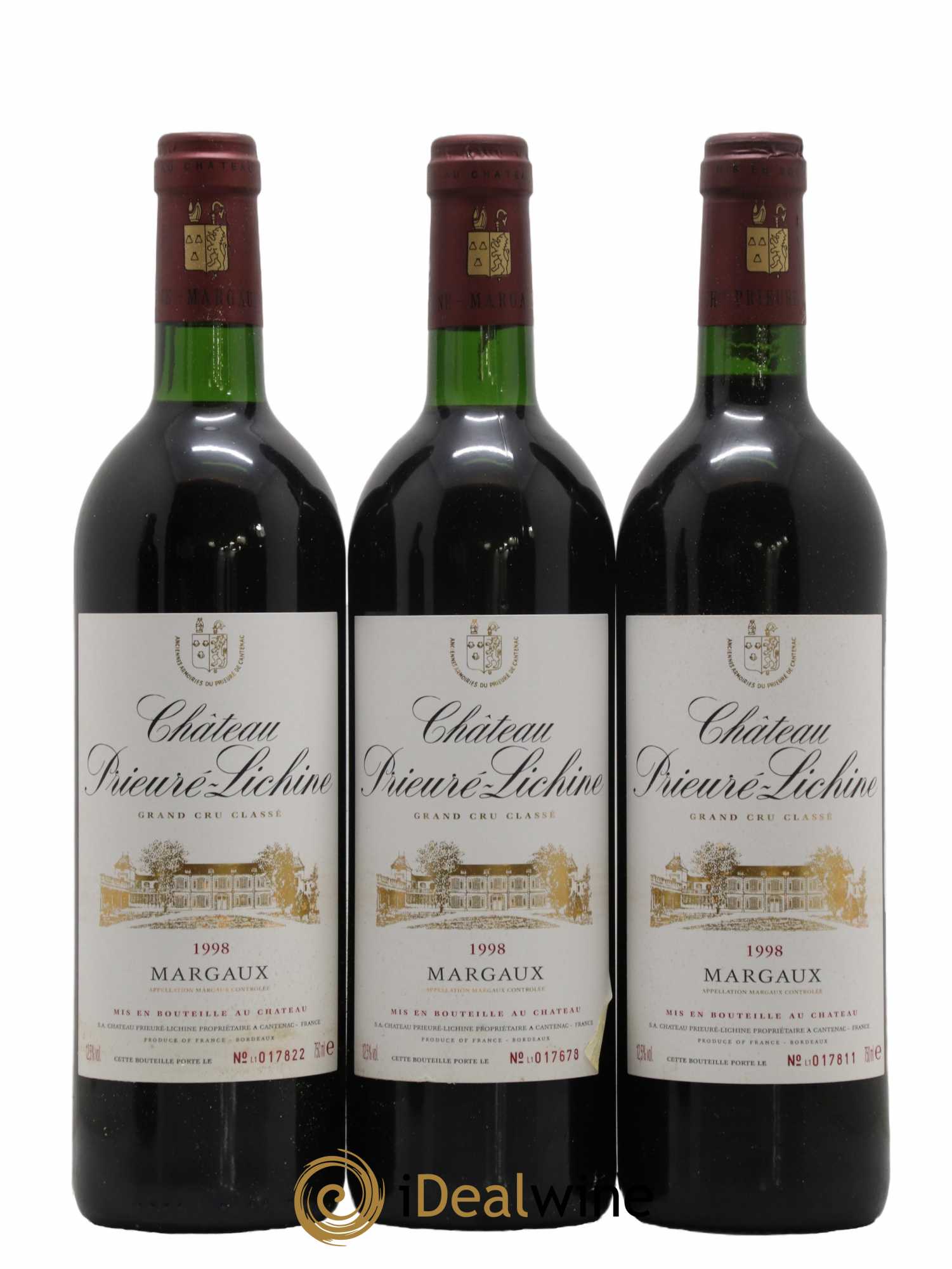 Château Prieuré Lichine 4ème Grand Cru Classé  1998 - Lot de 12 Bouteilles
