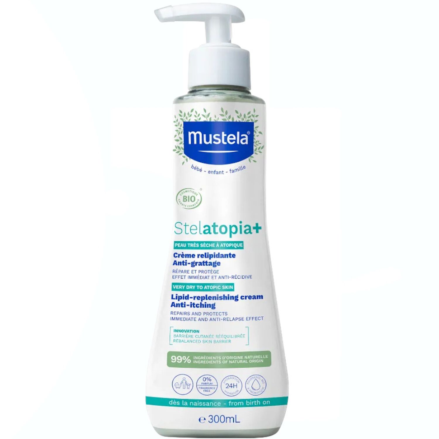 Mustela Stelatopia+ Crème Relipidante Anti-Grattage Bio 300 ml