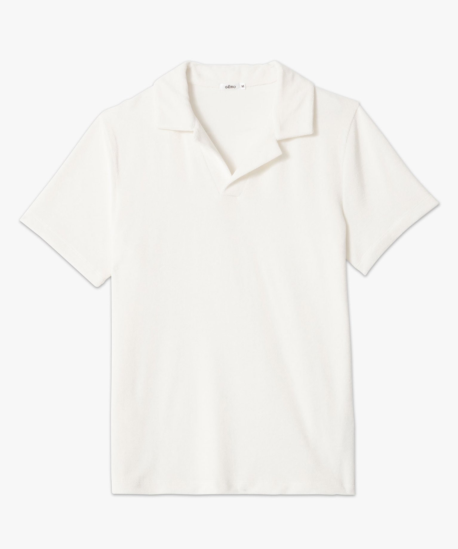 Polo manches courtes en éponge homme blanc | GEMO