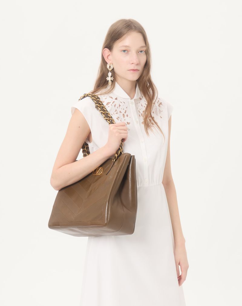 Vestido midi de popeline bordado