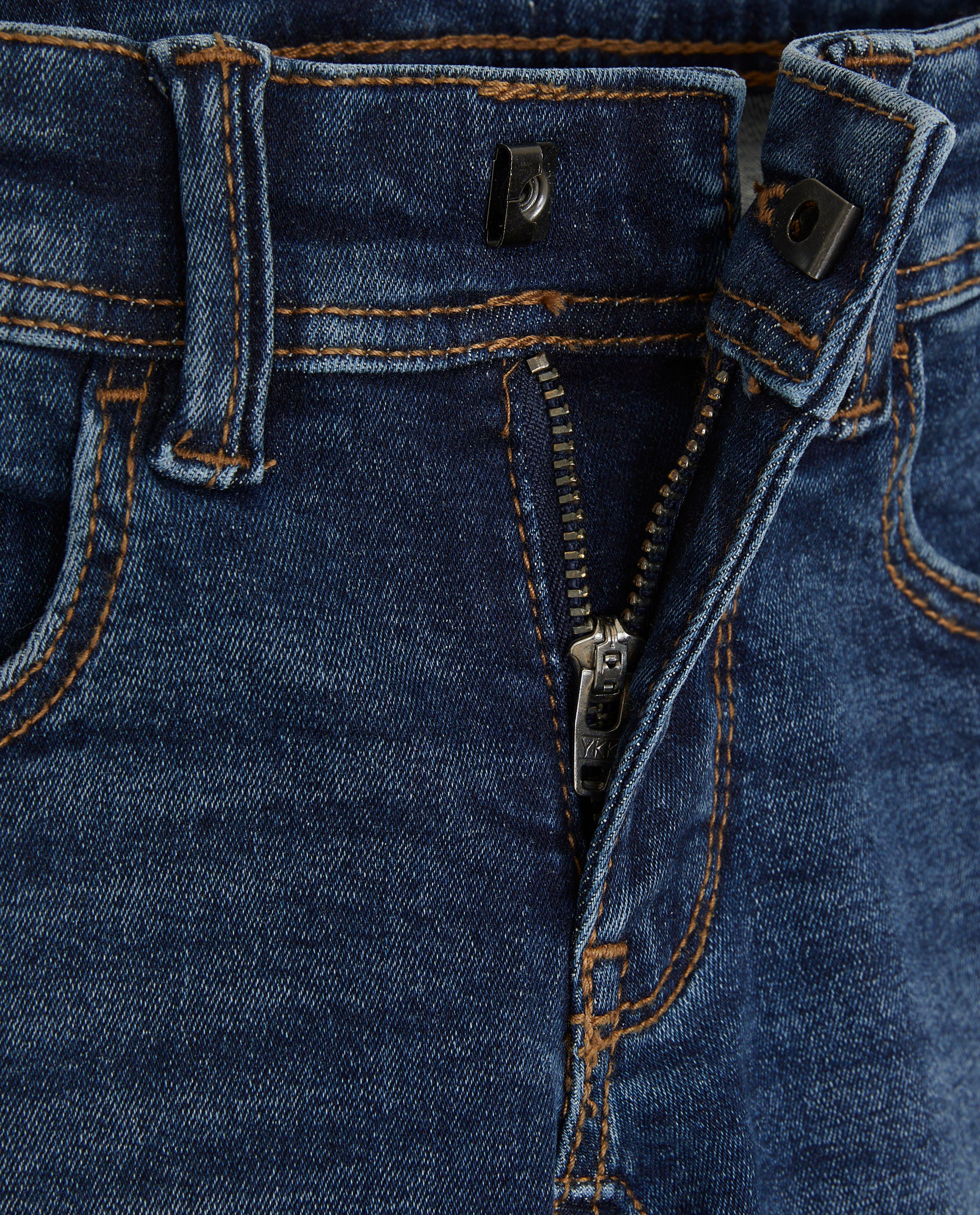Blugi Kidz Nation albastru închis, croială skinny albastru închis