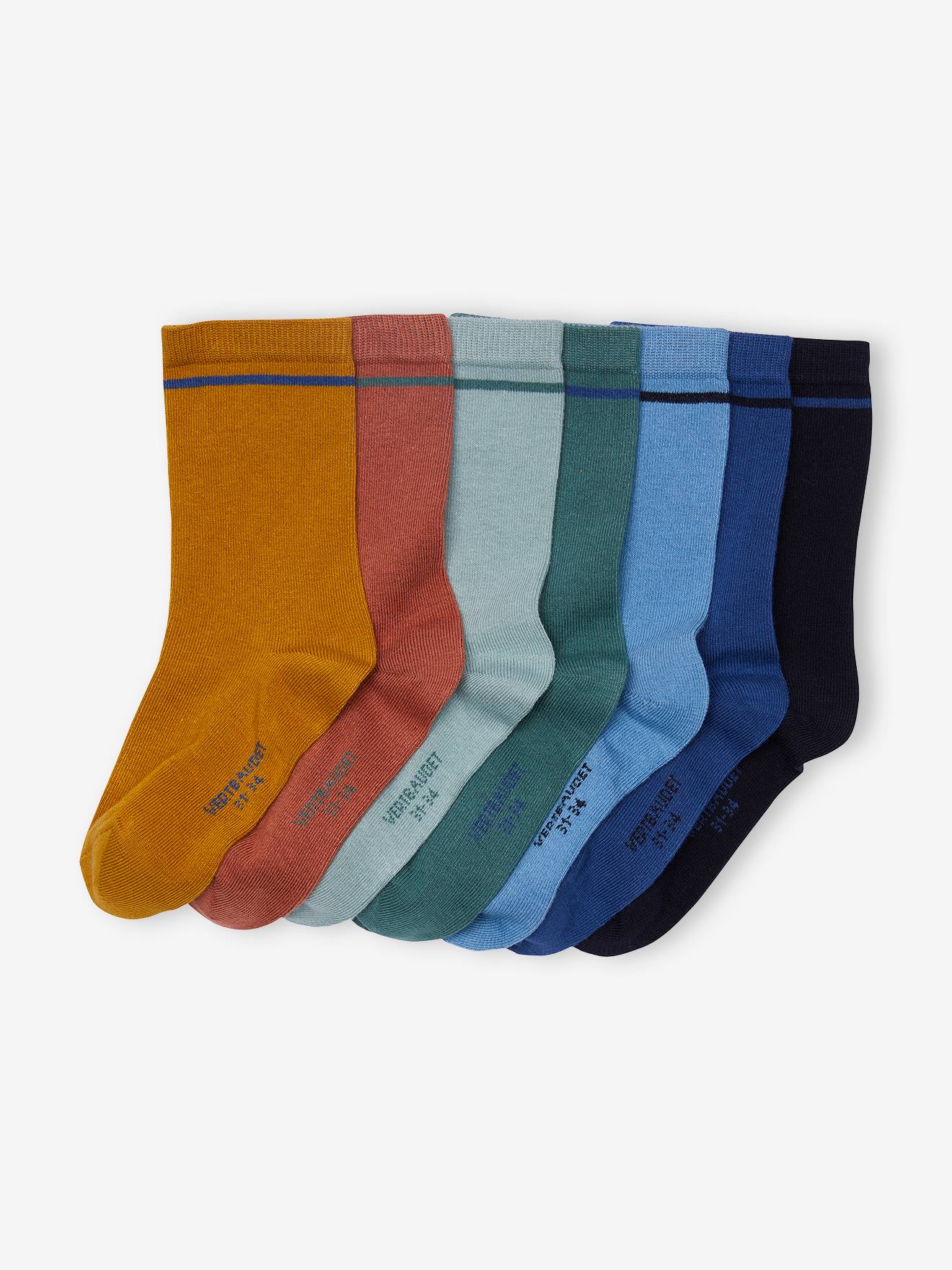 Lot de 7 paires de chaussettes garçon BASICS chocolat