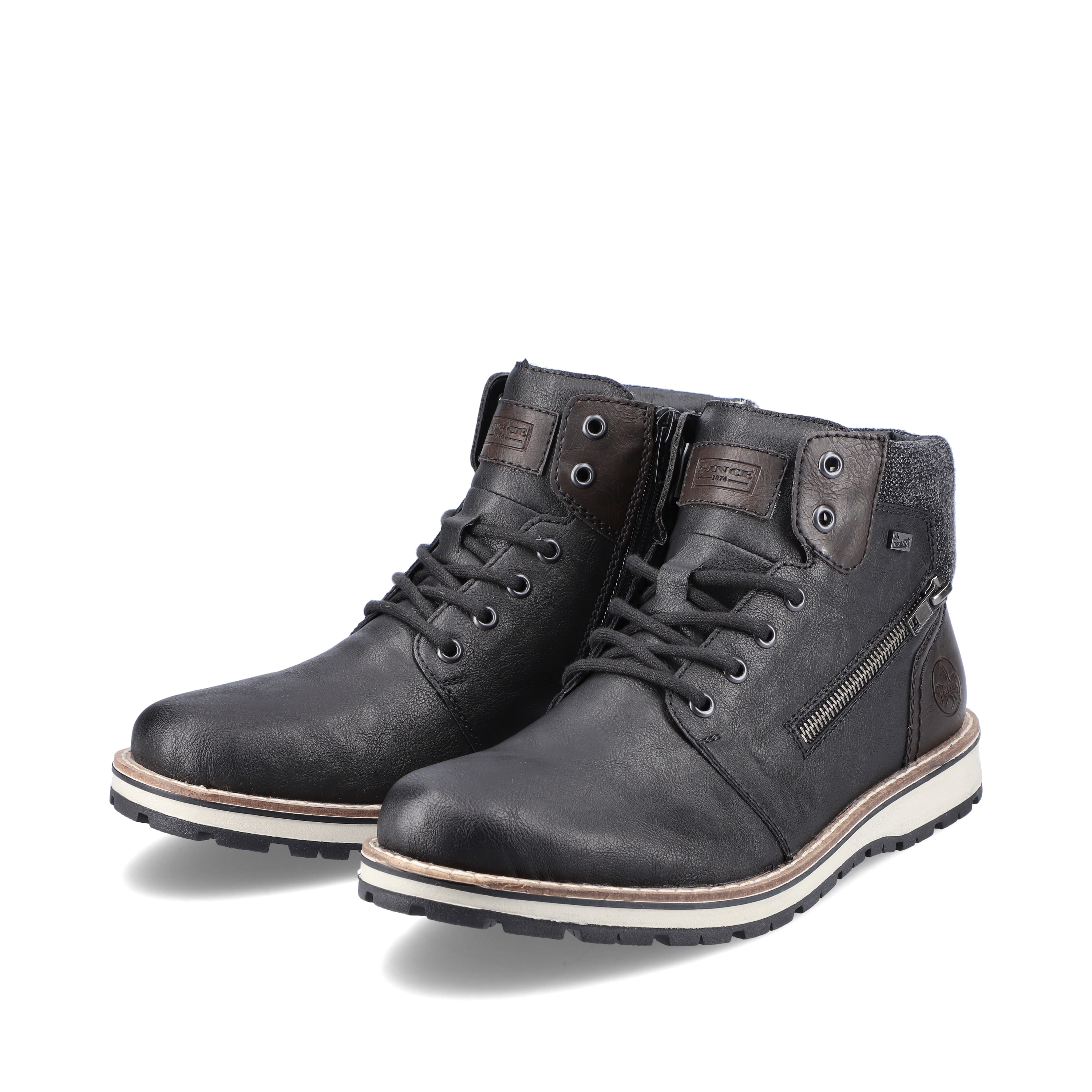 Rieker Herren Schnürstiefel asphaltschwarz