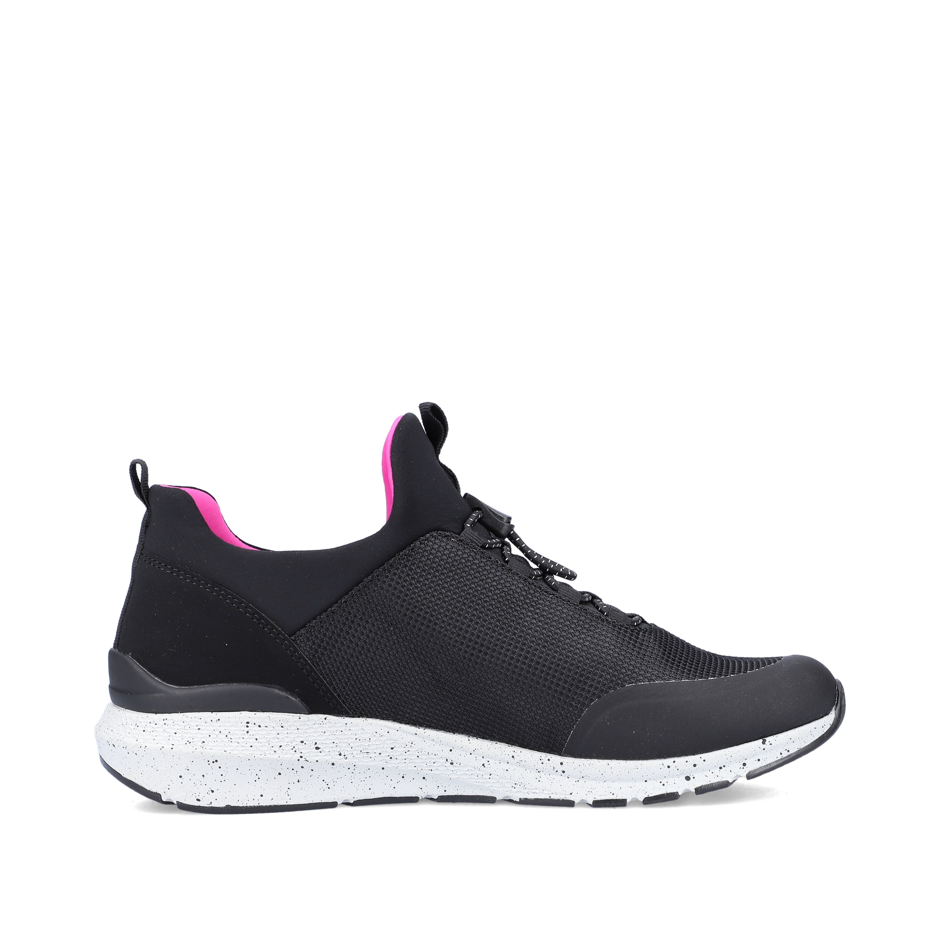 Rieker Damen Slipper urban-black flamingo-pink
