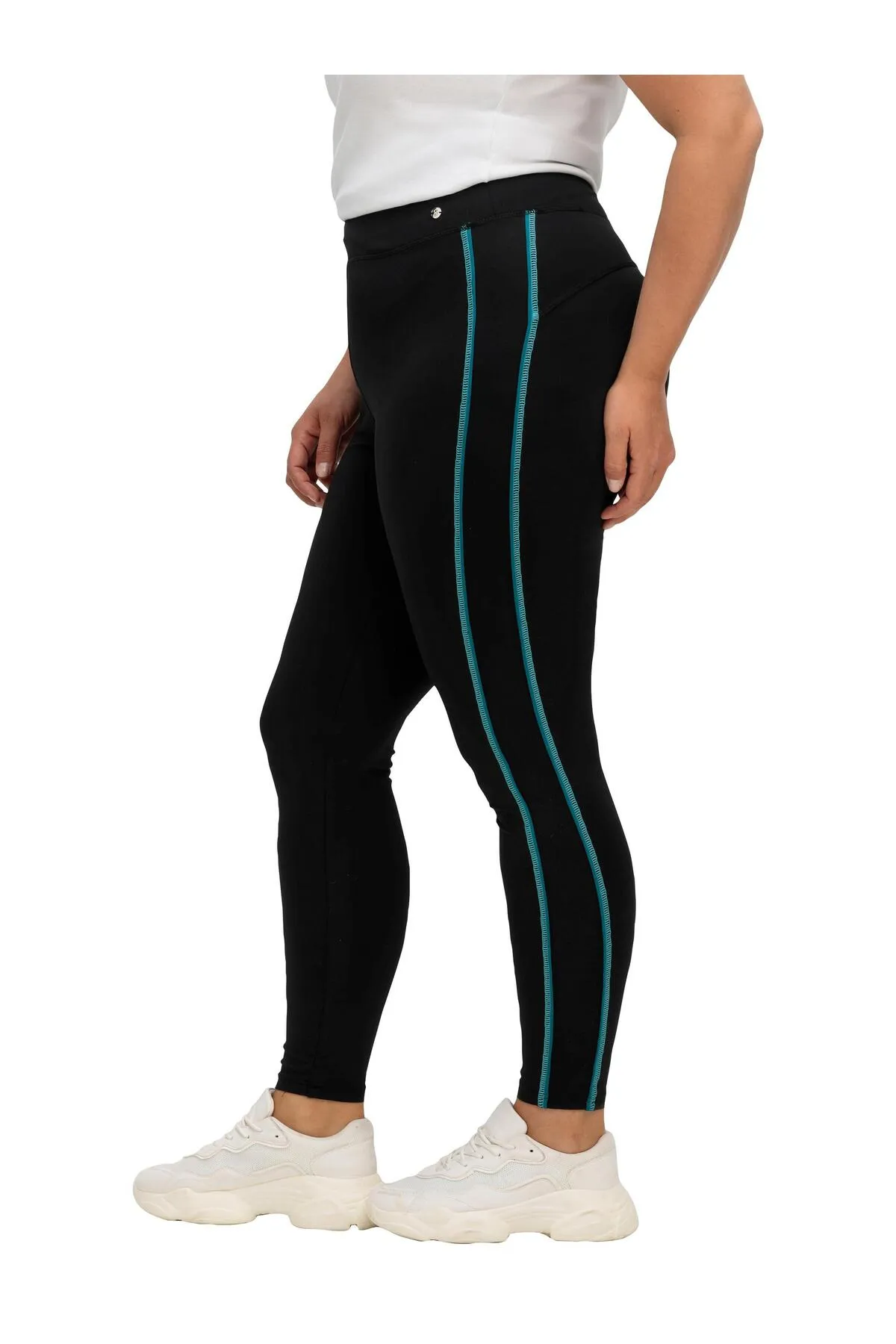 Sheego  Sport-Leggings - Schwarz - Mittlerer Bund