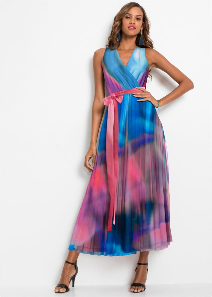 Farbiges Wickelkleid