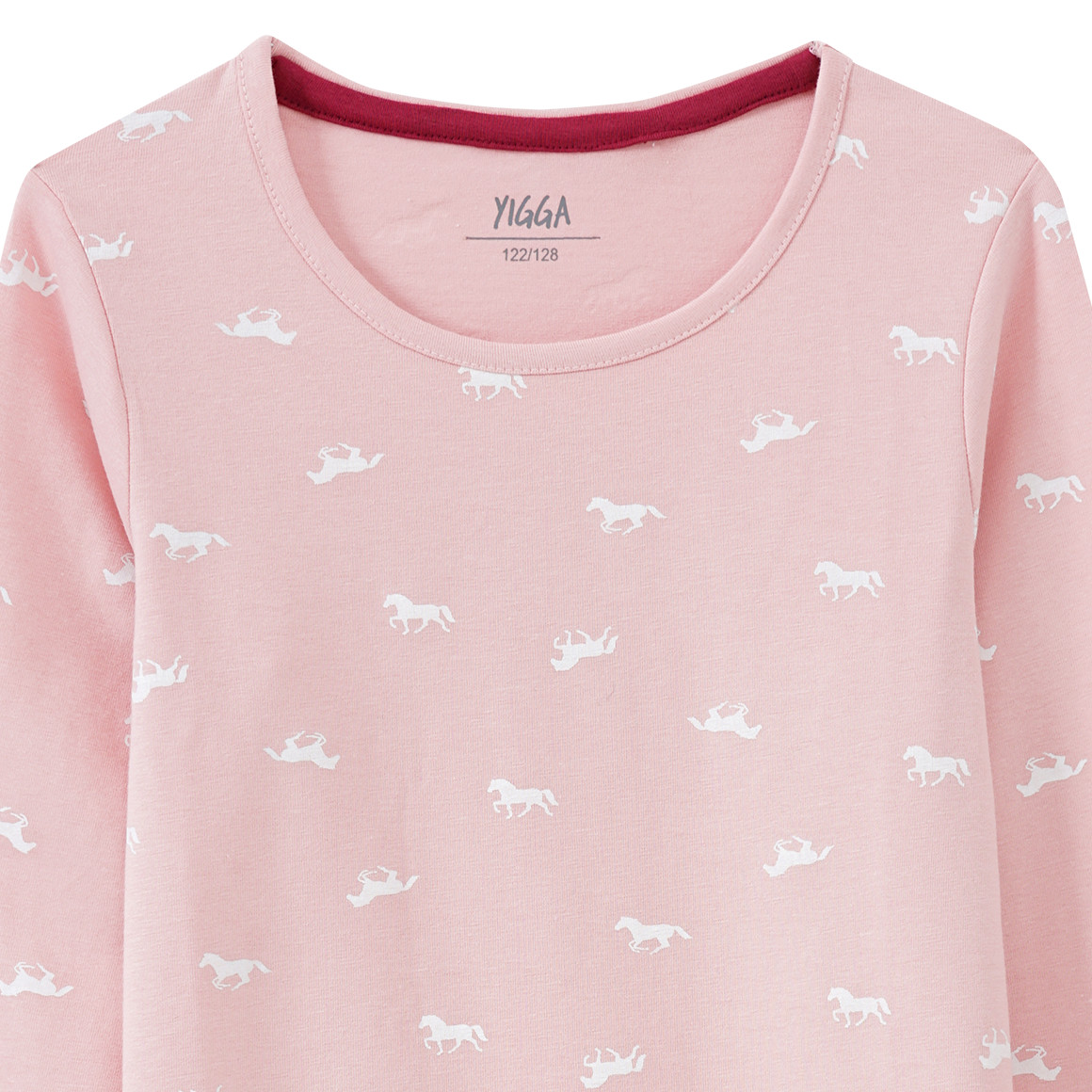 Mädchen Langarmshirt mit Pferde-Allover