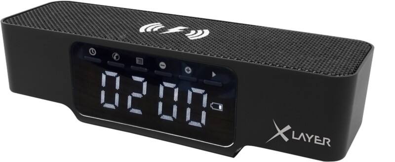 XLayer Qi Digitalwecker mit Induktions- Ladefunktion 215767 Schwarz