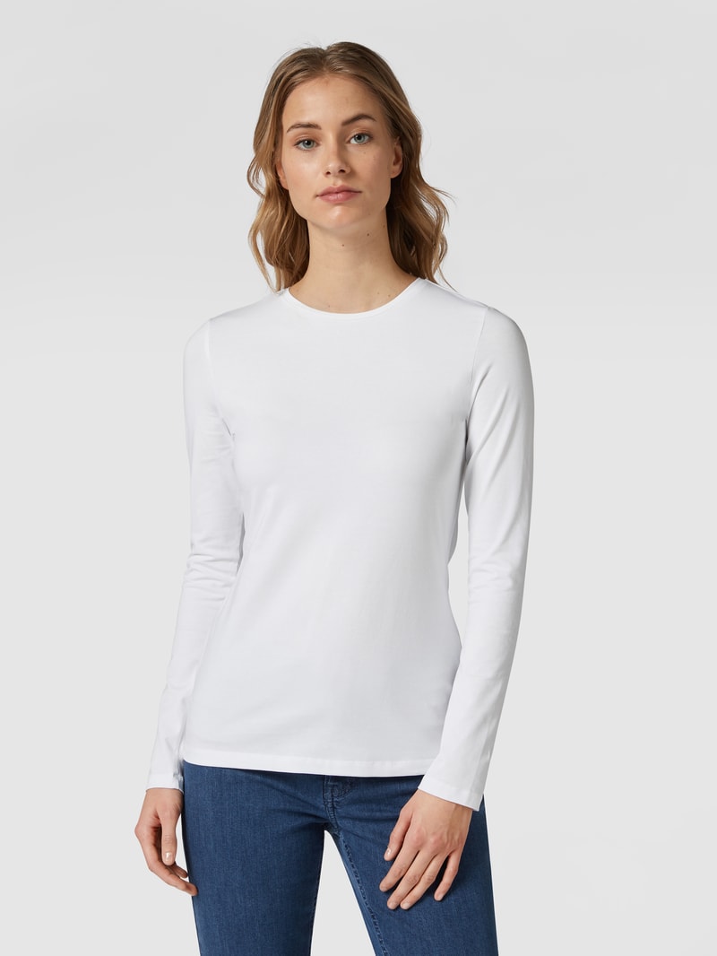 Longsleeve mit Rundhalsauschnitt in weiß