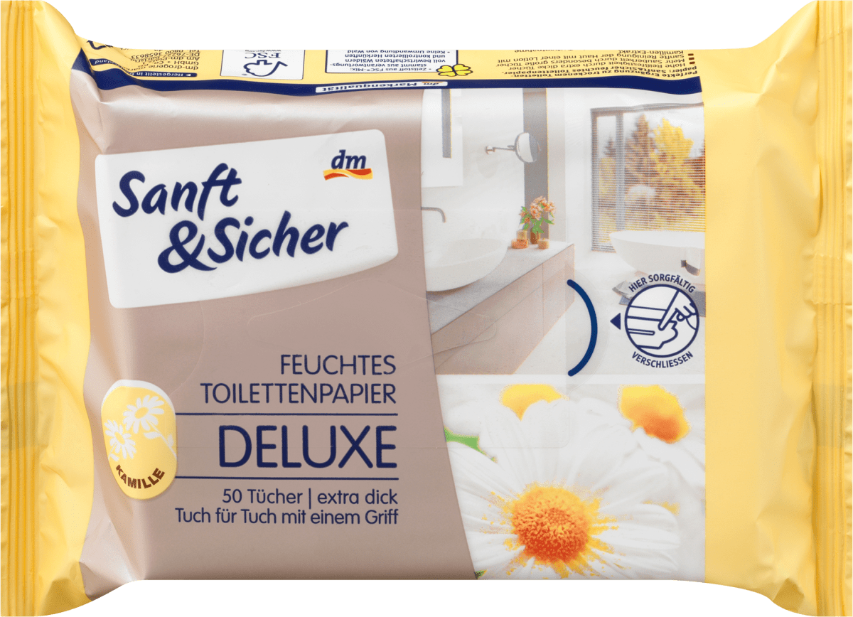 Feuchtes Toilettenpapier Deluxe Kamille, 50 St