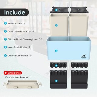 Krydrufi - Cleaning & Brush Holder Module - Blau / Sand