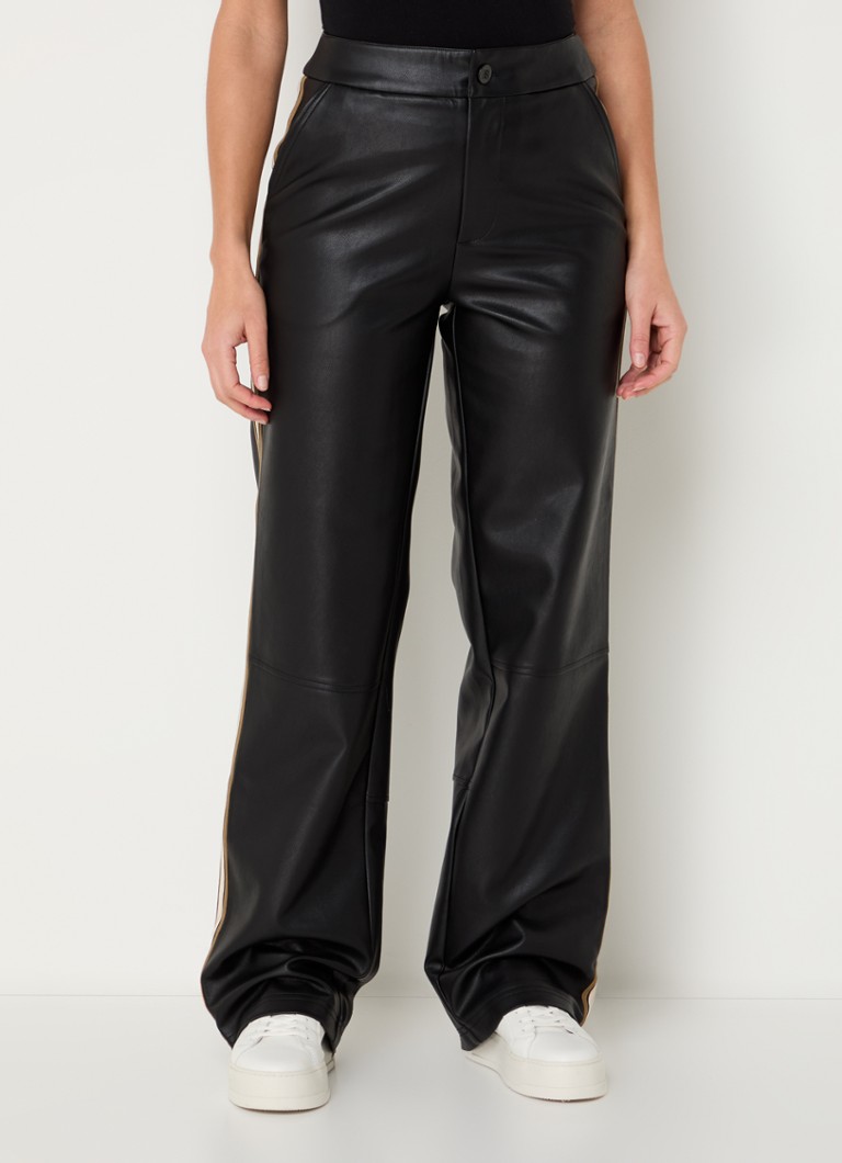 Pantaloni NIKKIE Hydra din piele ecologică cu talie înaltă