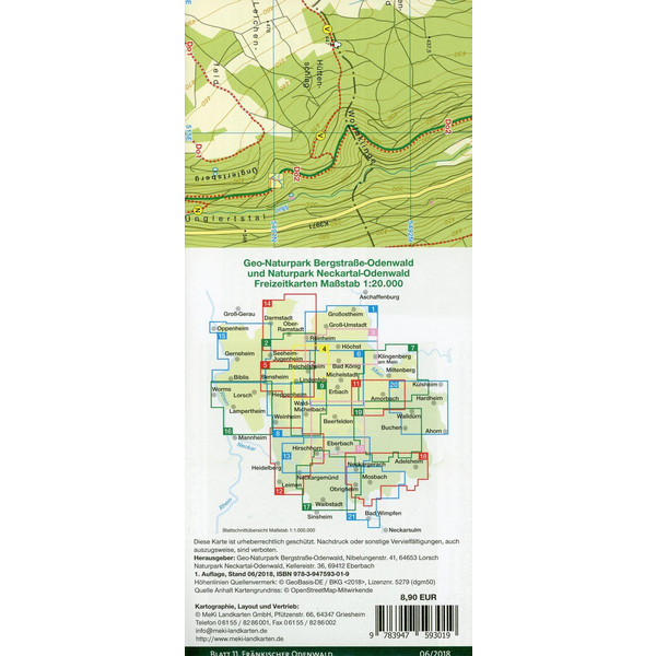 Fränkischer Odenwald 1:20.000 - Wanderkarte