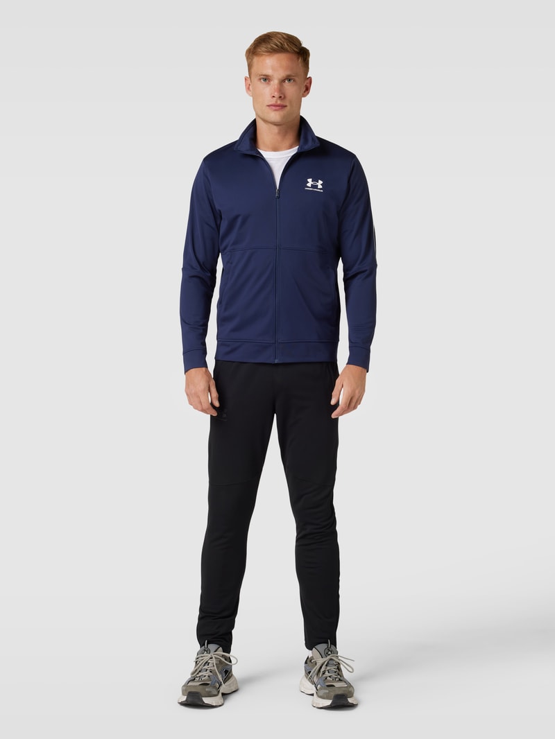 Trainingsjacke mit Label-Print Modell 'PIQUE TRACK JACKET' in marineblau