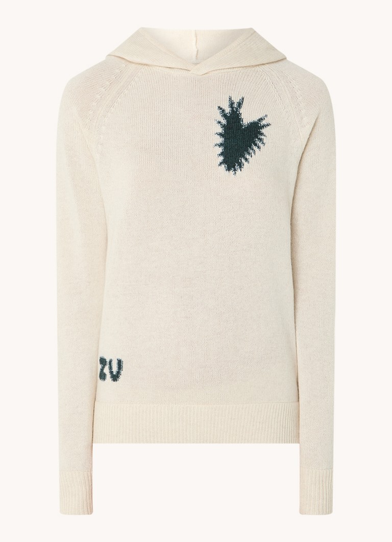 „Zadig&Voltaire Moony“ plono mezgimo kašmyro džemperis su spauda priekyje ir gale