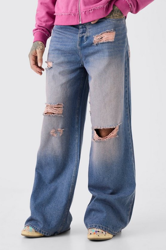 Tall lockere Jeans mit ausgefranstem Detail