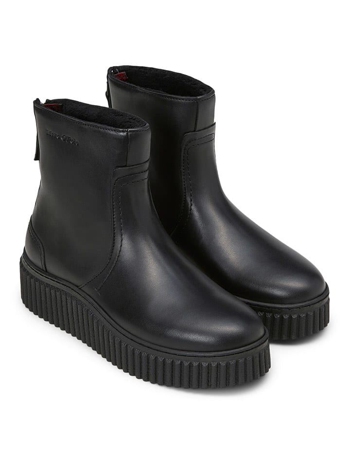Marc O'Polo Shoes Leder-Boots in Schwarz günstig kaufen