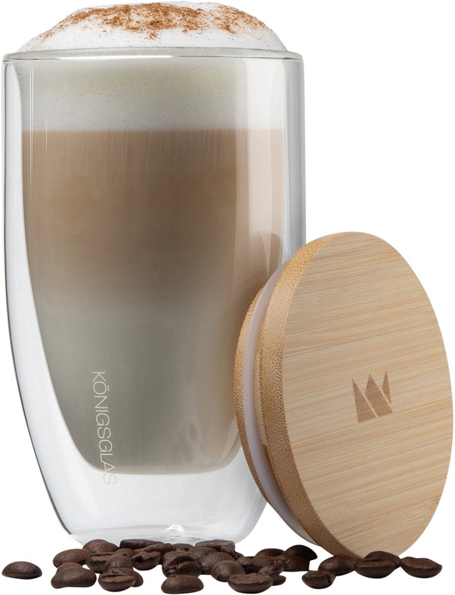 Königsglas Latte-Macchiato-Glas Latte Macchiato Glas 300 ml Cappuccino Gläser-Set doppelwandig, Kaffeetasse, 2/4er Glas Set Trinkglas Thermoglas Kaffee Teeglas Kaffeegläser Tasse