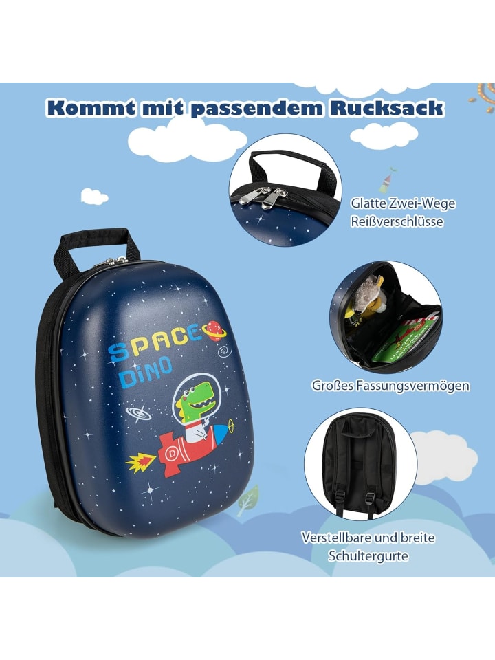 COSTWAY 2 tlg. Trolley mit Rucksack in Schwarz günstig kaufen onesize