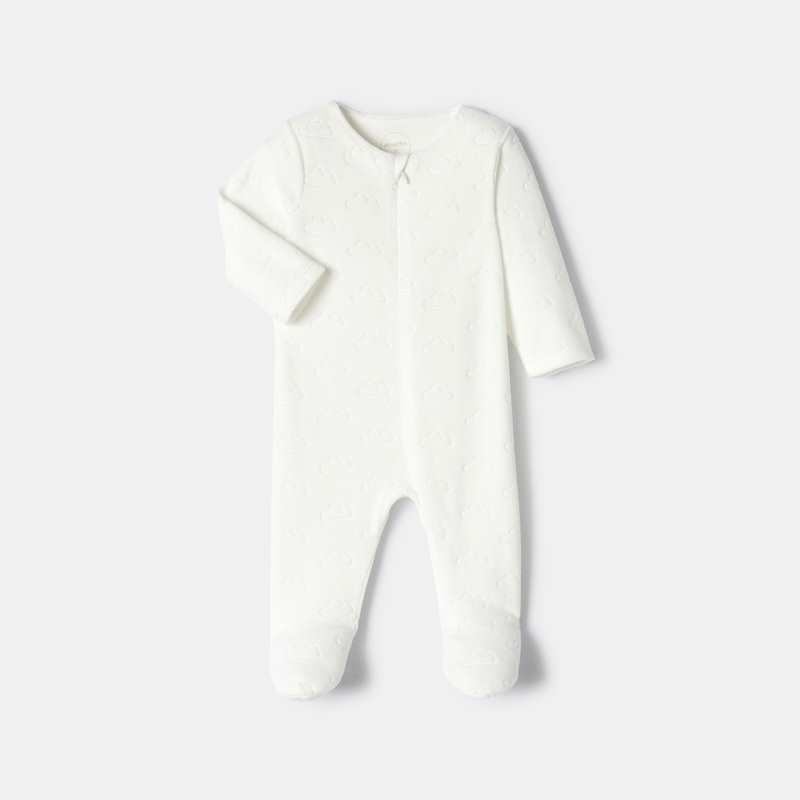 Pyjama en velours dévoré blanc naissance Absorba
