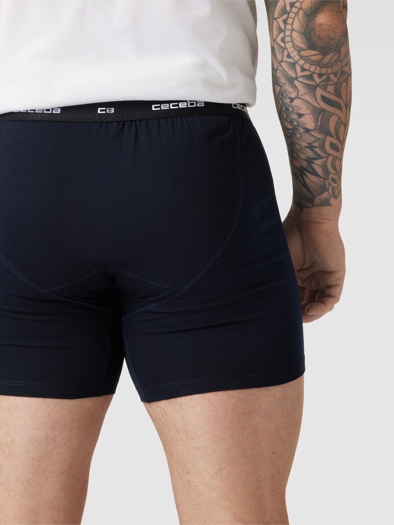 PLUS SIZE Trunks mit elastischem Logo-Bund im 2er-Pack in schwarz