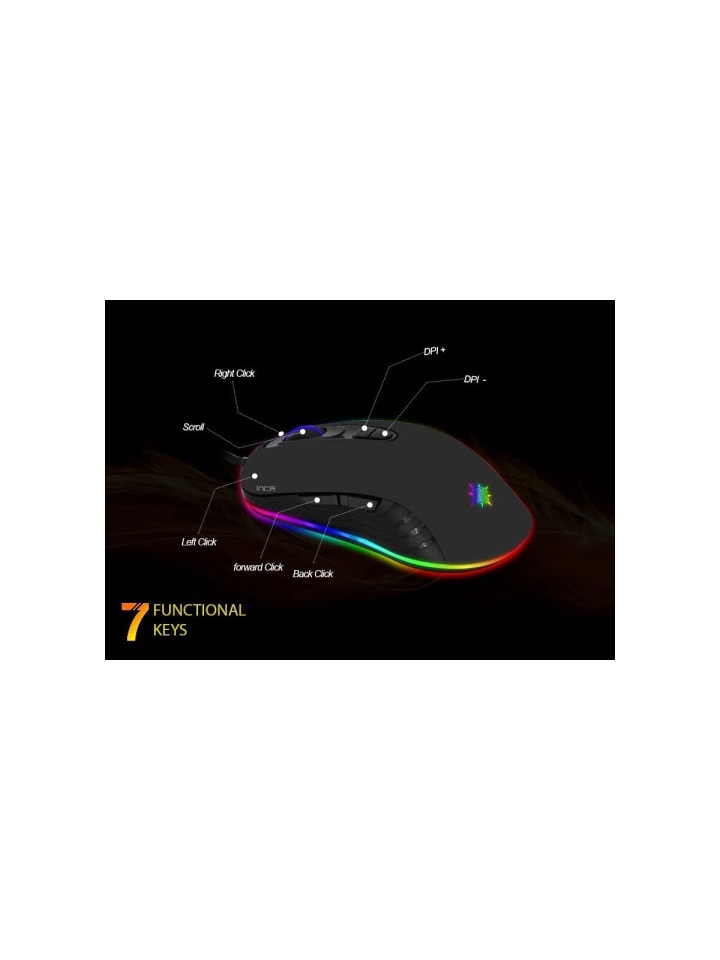 Inca Inca PHALDOR RGB Makro Tastem Professional Gaming Maus schwarz in schwarz günstig kaufen onesize
