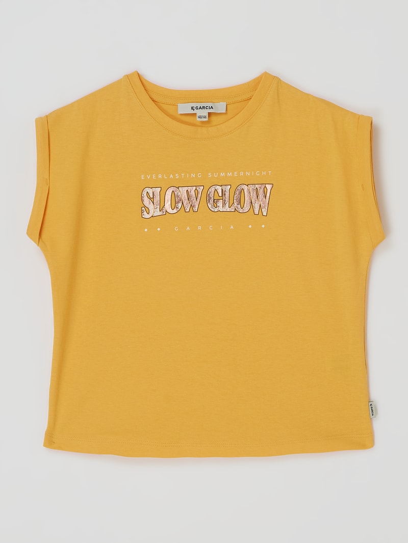 T-Shirt mit Print in gelb