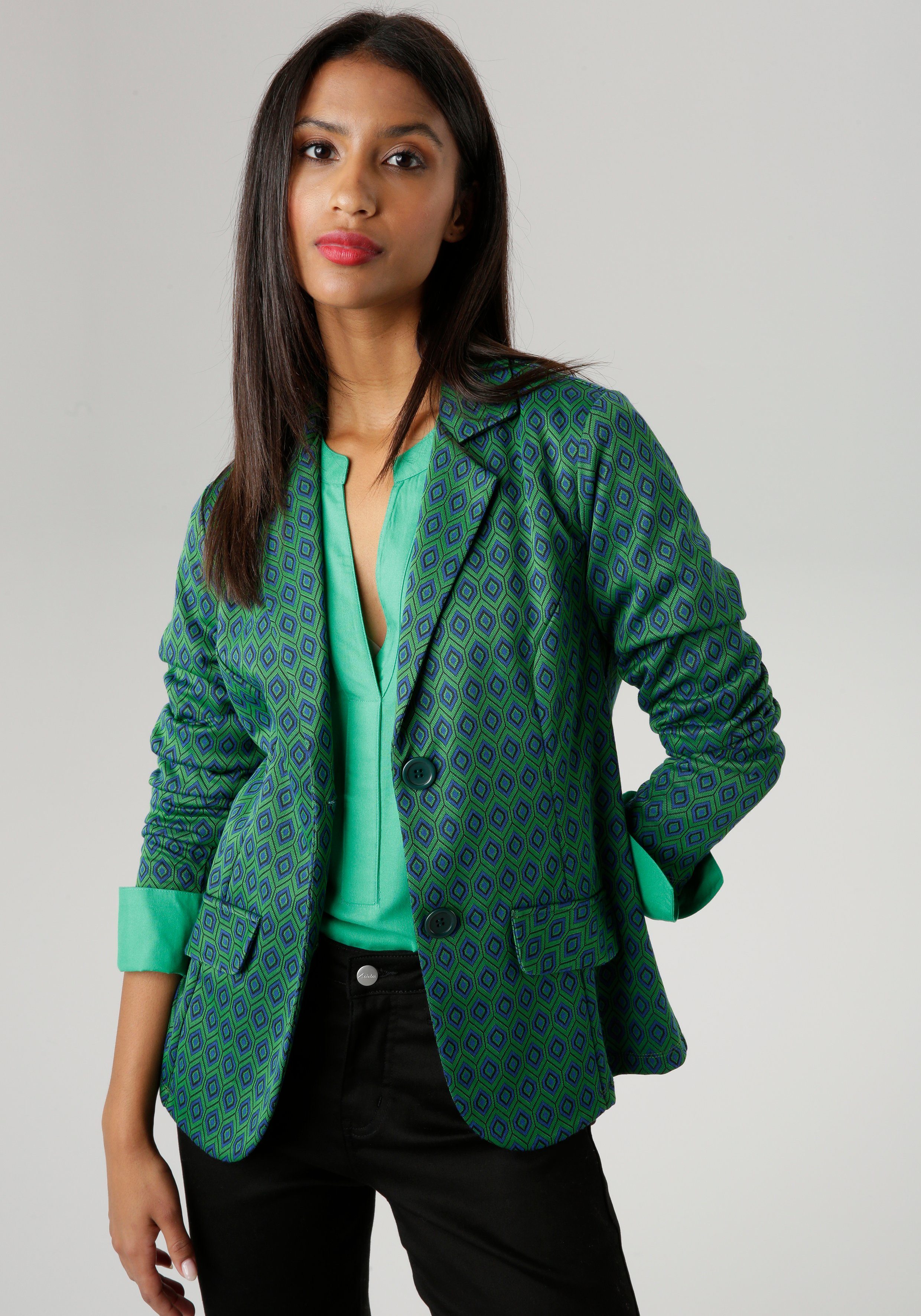 Aniston SELECTED Kurzblazer mit Sechsecken in kräftigen Farben - NEUE KOLLEKTION