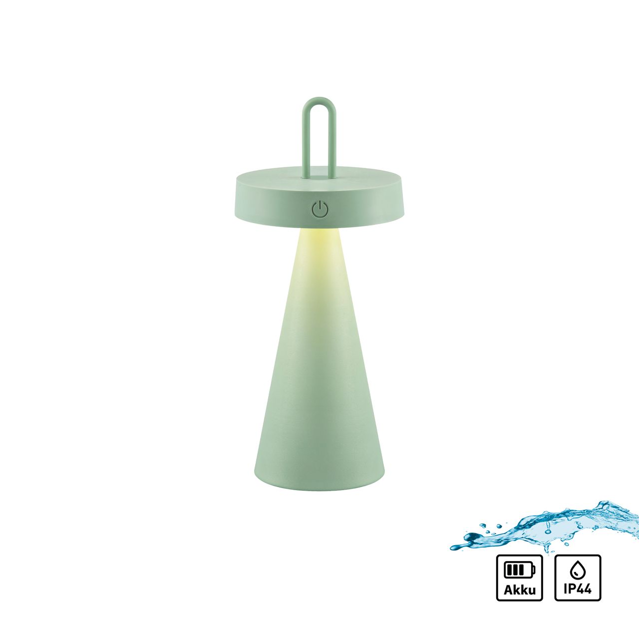 JUST LIGHT Akku Tischleuchte ALWA, 1x LED-Board/1,50Watt/2700Kelvin, IP44, Grün
